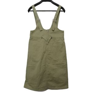 🦎 olive green khaki suspender  skirt